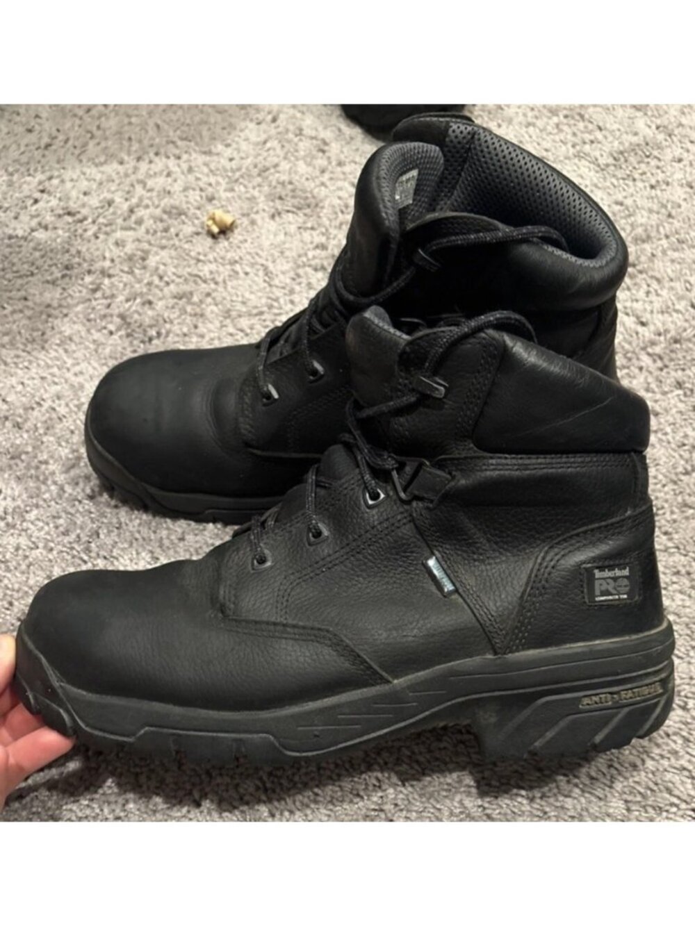 Timberland Pro Titan Composite Toe Work Boots Mens Size 13 W Black Leather - Picture 4 of 8